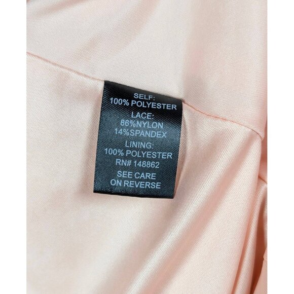 Torrid Georgette Knee Length Dress Peach Sleeveless Size 18 Lace Shift Fairy - Picture 4 of 4